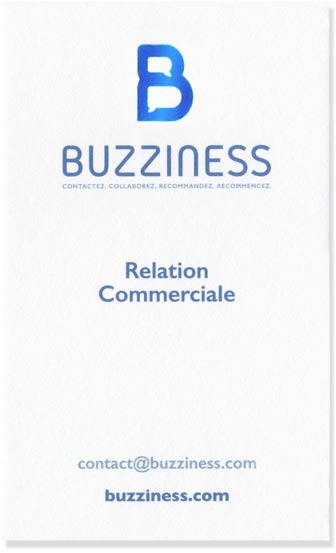 Agence de communication Brand to Design Bordeaux : carte de visite / identité visuelle Buzziness